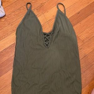 Free People Intimately Army Green Tank, Medium